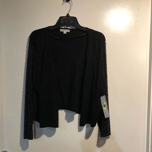 Women’s Black Dressy Sweater w: Beaded Sleeves